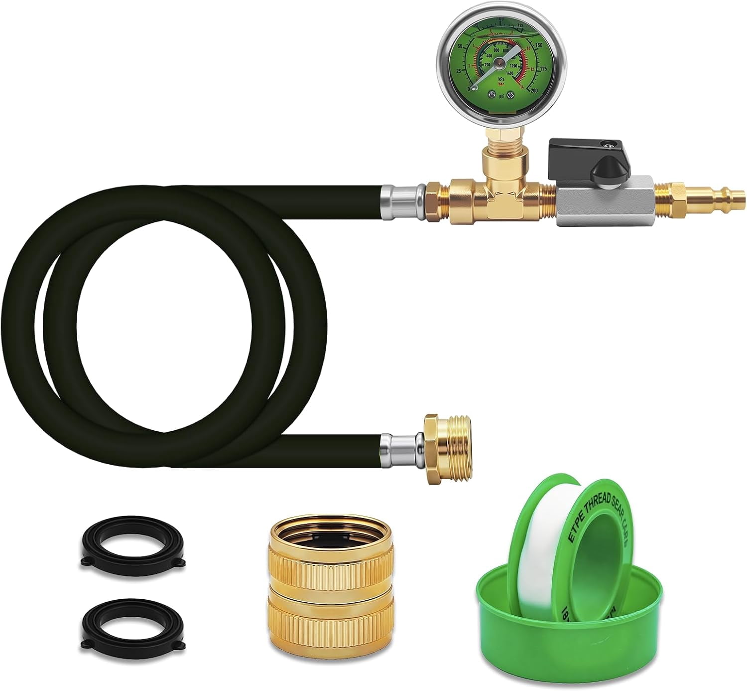 RV Winterizing Kit with Gauge, 60inch RV Winterize Hose with 3/4