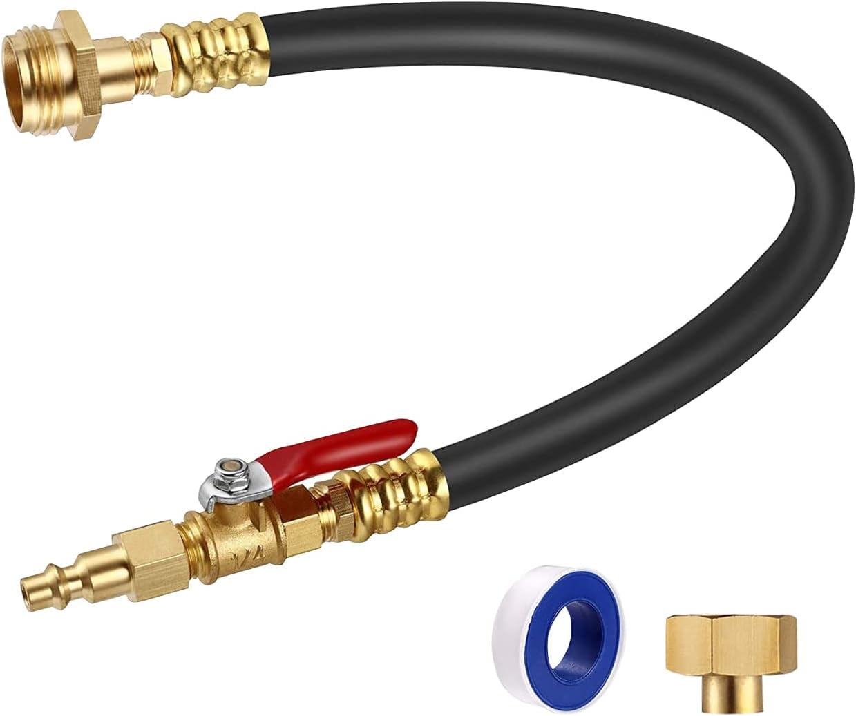 RV Winterizing Kit, Sprinkler Blowout Adapter with Shut Off Valve, Air