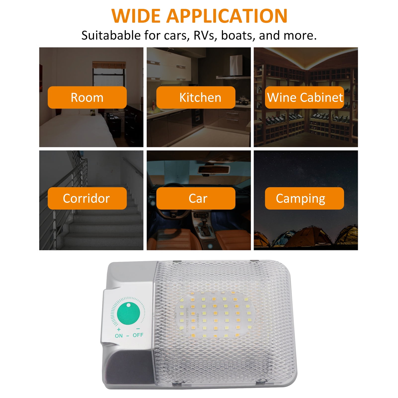 RV lamp, 9-18v 6000-6500k Rv Camper Boat Rv Led Dimmable Interior Led 6000-6500k Dimmable On/off Switch Car Switch Car Rv Led With On/off With On/off Switch 9-18v 6000-6500k