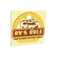 thumbnail image 1 of RV's Rule Home Yellow RV Mountains 10 x 10 Wood Tabletop Sign Plaque, 1 of 4