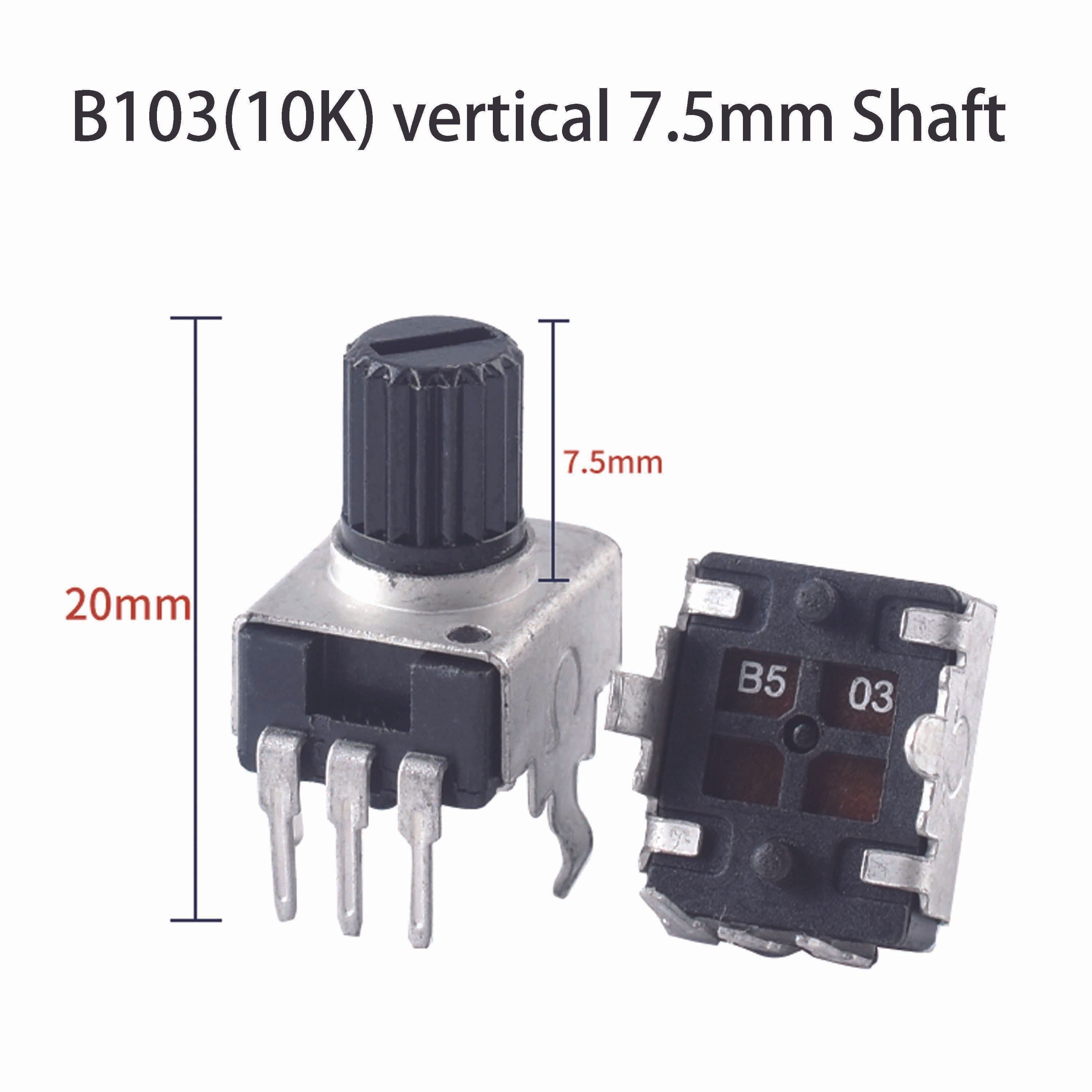 RV09 Potentiometer 5pcs Variable Resistors Single Turn Adjustable ...