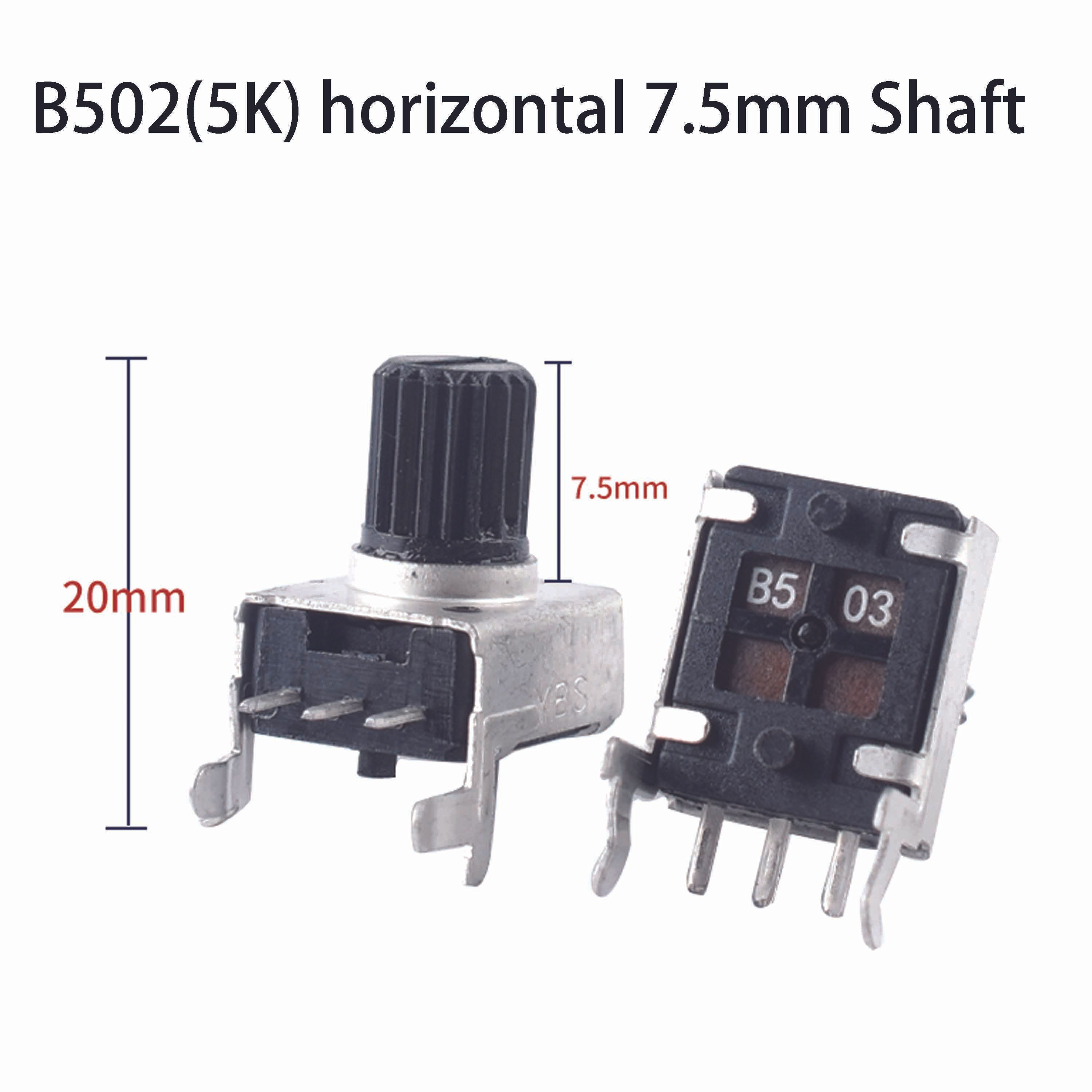 RV09 Potentiometer 5pcs Variable Resistors Single Turn Adjustable