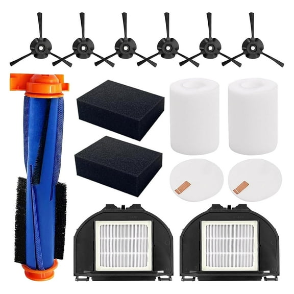 RV2310AE Replacement Parts for Shark AV2310AE/RV2320S/RV2300S/UR2350AE/UR2360S Matrix Robot Vacuum Cleaner,1 Main Brush Roller, 6 Side Brushes, 2 HEPA Filters, 2 Foam Filters(Not for RV2300/RV2310)