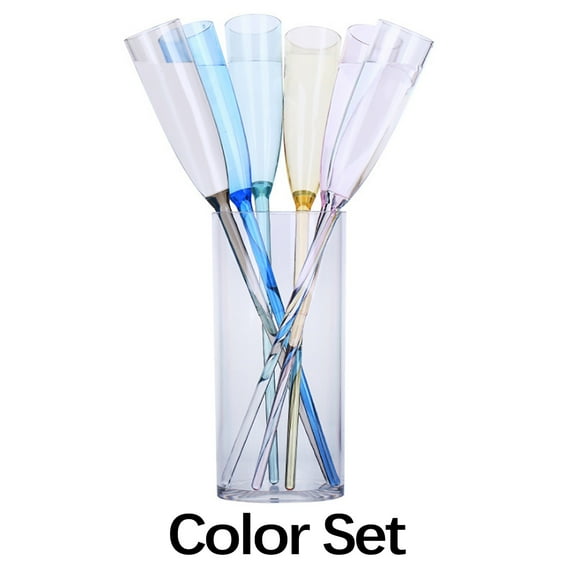 RVASTEIZO Beach Glass Cocktail Glass Set Glass Acrylic Colored Sparkling Champagne Glass Tall Glass KTV Bar Glass