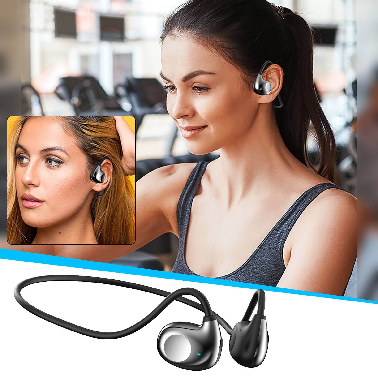 RVASTEIZO Bluetooth Earphones, Gas Conduction Earphones Earhung Nonsensory WearableUltralong