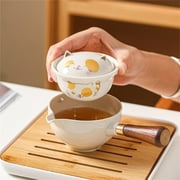 RVASTEIZO Kitchen Gadgets, 360 Degree Rotating Tea Set Well Off Teapot Type Semi Automatic Kung Tea Set Household