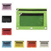 RVASTEIZO Pencil Pouch 3 Ring, Zipper Pencil Pouches Case Binder Cosmetic Bag