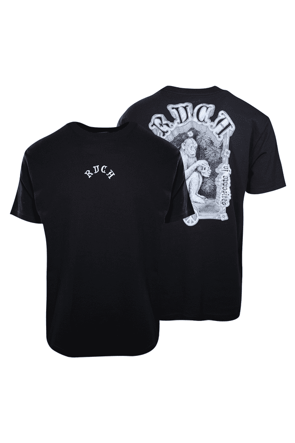 Men's Black The Monkey Relaxed Fit S/S T-Shirt (S13)