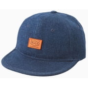 RVCA Mens Chain Mail Claspback Indigo Denim 6 Panel Strapback Hat Cap