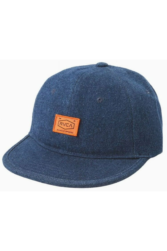 Men's Chain Mail Claspback Indigo Denim 6 Panel Strapback Hat Cap