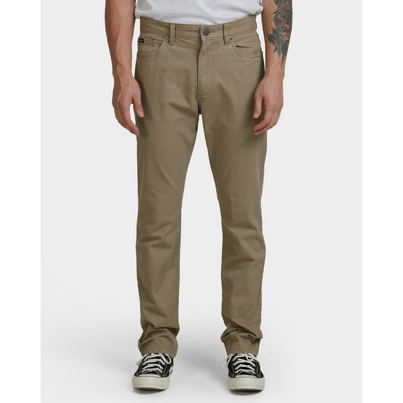 RVCA Men's Daggers Twill Slim Straight Fit Pants (28, Wood)