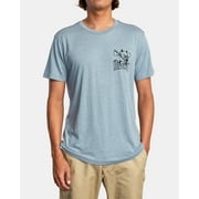 RVCA Men's Devils Vintage Dye Wash Tee T-Shirt - Slate Blue (Small)