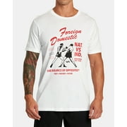 RVCA Men's Foreign Domestic Nat. Vs Ind. Retro Print Tee T-Shirt (XX-Large, White)