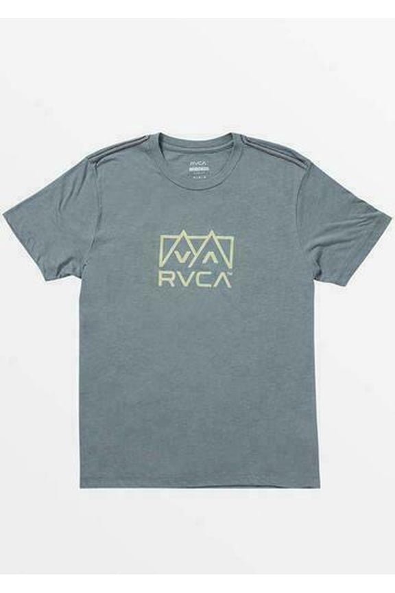 Men's Slim Fit Red Stitch Peak Graphic T-Shirt Flint Stone Blue-Large