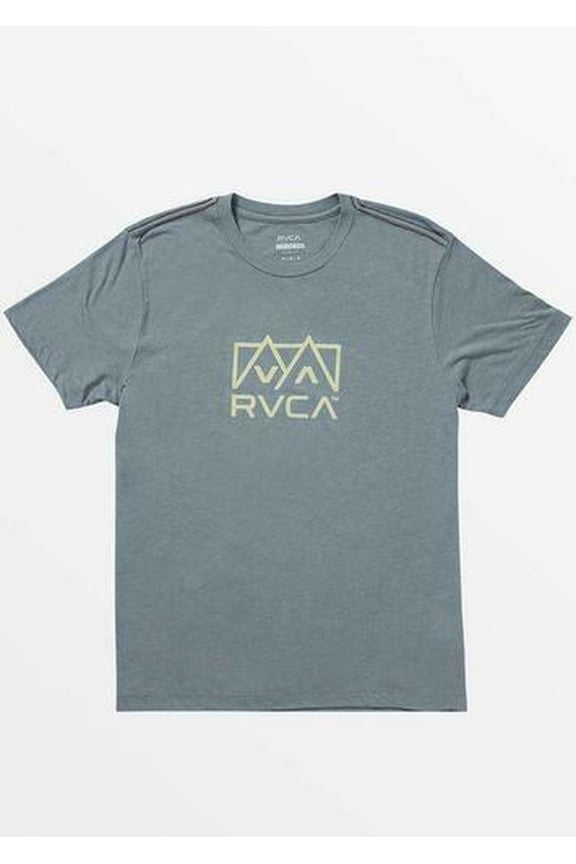 Men's Slim Fit Red Stitch Peak Graphic T-Shirt Flint Stone Blue-XL