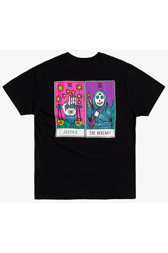 Men's T-Shirt Superblast Tarot Short Sleeve Relaxed Fit Tee (Large, Black)