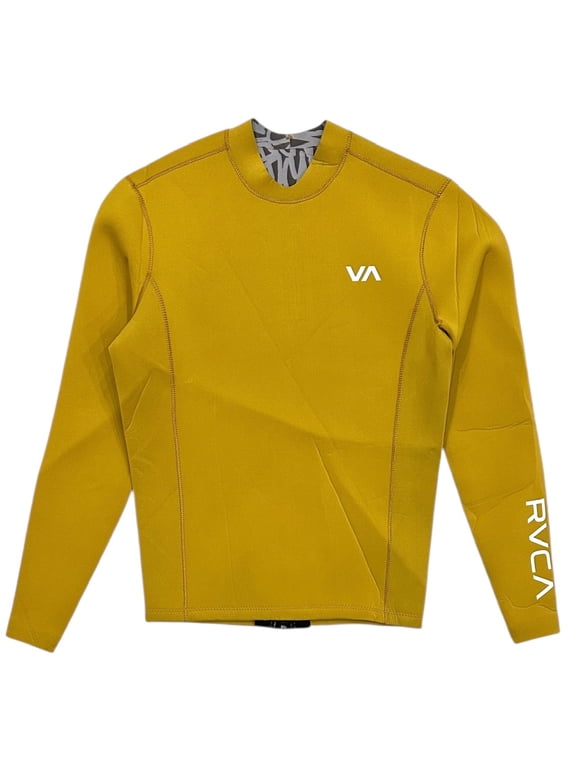 Men's Wetsuit Jacket 2mm Balance Long Sleeve Back Zip Surf Top (Small, Gold)