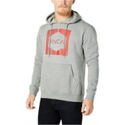 RVCA Mens Inverted Hex Logo Hoodie Sweatshirt, Grey, Medium