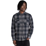 RVCA Mens Long Sleeve Woven Button Front Flannel Shirt - Dayshift Flannel RVCA Black, Medium