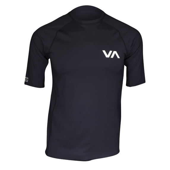 RVCA Mens VA Sport Short Sleeve Compression Training Rashguard - Black
