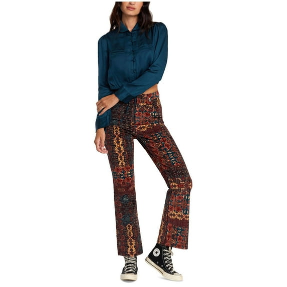 RVCA Womens Groove High Rise Casual Corduroy Pants, Multicoloured, 27