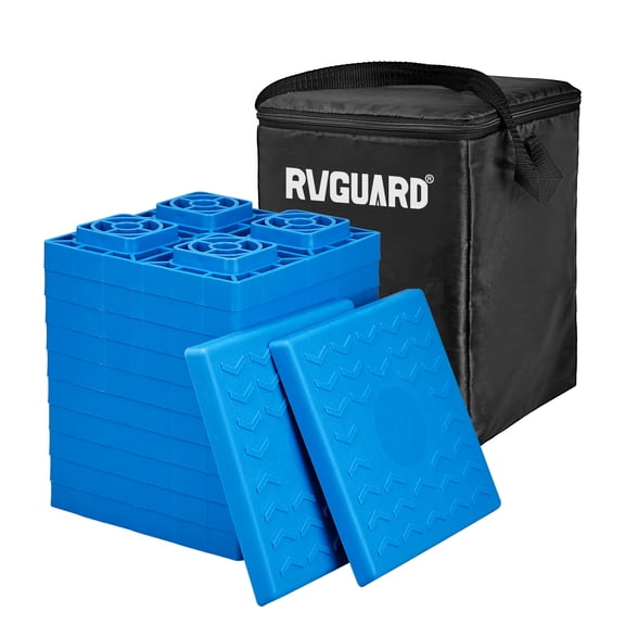 RVGUARD 12 Pack RV Leveling Blocks, Heavy Duty Camper Leveling Blocks, Levelers for RVs, Reduce Trailer Movement, Trailer Leveling BlocksRV Leveling System Great for Single and Dual Wheels