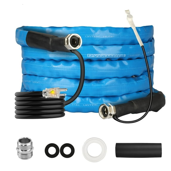 RVGUARD 15FT Heated Water Hose for RV, -20 ℉ Freeze Protection Heated Water Hose with Energy-Saving Thermostat, Lead and BPA Free for RV/Home/Garden