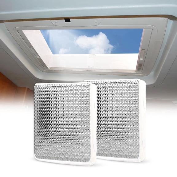 RVGUARD 2 Pack 14x14x3 RV Vent Insulator, Reflective RV Skylight Cover with No-Slip Design, 3-Layer Foam RV Vent Cover for Standard 14x14 RV Vents