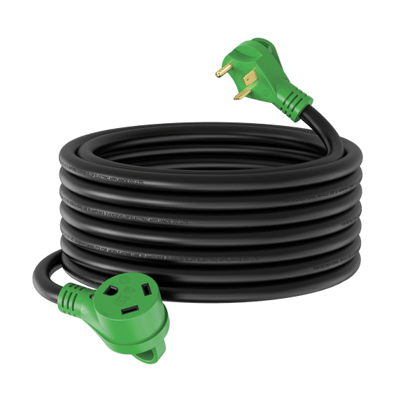 RVGUARD 30 Amp 50 Foot RV Extension Cord, Heavy Duty 10/3 Gauge STW Cord with LED Power Indicator and Cord Organizer, TT-30P/R Standard Plug, Green, ETL Listed