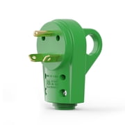 RVGUARD 30 Amp RV Replacement Plug, NEMA TT-30P, 30 Amp 125 Volt Replacement Plug with Disconnect Handle, Green
