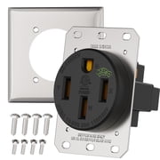 RVGUARD 50 Amp EV Charging Receptacle, NEMA 14-50R EV Power Outlet, 125/250 Volts, Ideal for Electric Vehicles, RVs, and Large Appliance, ETL Listed.