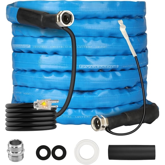 RVGUARD Heated Water Hose 25FT for RV, -20 ℉ Freeze Protection Heated Water Hose with Energy-Saving Thermostat, Lead and BPA Free for RV/Home/Garden