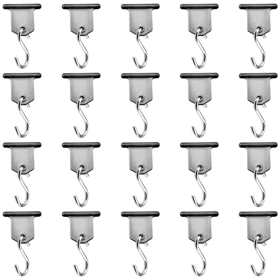 RVGUARD RV Awning Light Holder, 20 Pack, Clips Easily Slide into RV Awning Roller Bar Channel, Each Hook Can Support 15 lbs