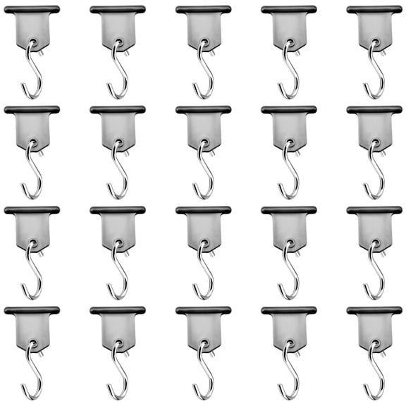 RVGUARD RV Awning Light Holder, 20 Pack, Clips Easily Slide into RV Awning Roller Bar Channel, Each Hook Can Support 15 lbs