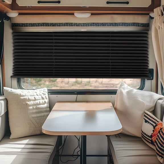 RVGUARD RV Blinds for Camper Windows, Camper Replacement Blinds, Privacy Protection, RV Window Shades for RV, Camper, Travel Trailer, Black (38" W x 24" L)