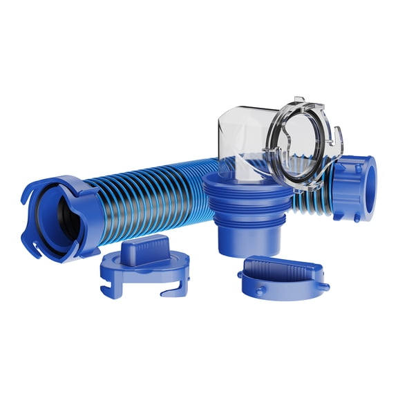 RVGUARD RV Sewer Hose 3 Ft, Sewer Hose for RV Camper RV, Sewer Hose Kit with Swivel Fitting - Includes 90 Degree Clear View Sewer Adapter, and 2 Storage Caps