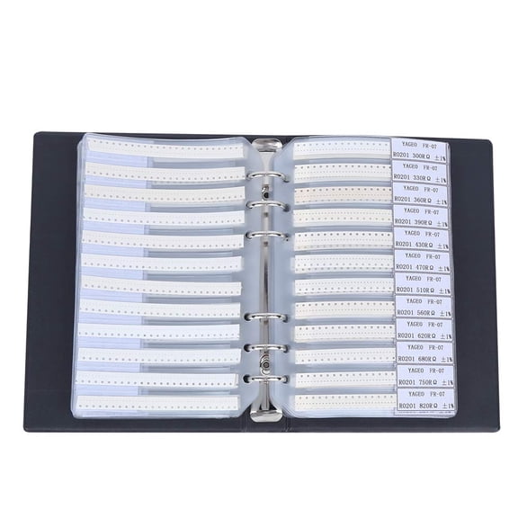 RVKXHD 0201 SMD Resistor Sample Book, 170 Values Resistor Kit 50 Each 1% Accuracy in Storage Book Case, Electronic Component for Electronic Engineering