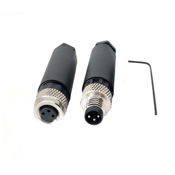 RVKXHD 1Set M8 3Pin A Code Straight Circular Sensor Aviation Connector Industrial Plug Socket Connector,Quick Assembly Screw Wire Termination Waterproof Connector Unshielded IP67 Rated:3A,60V