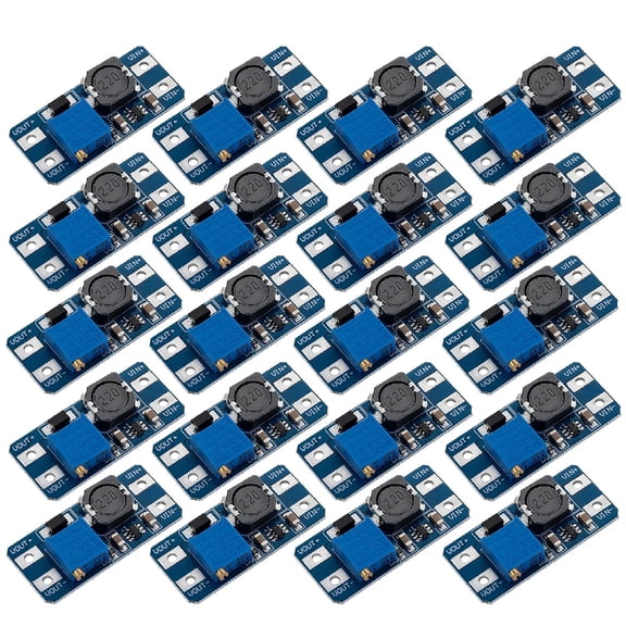 RVKXHD 20 Packs MT3608 DC-DC Step Up Boost Power Converter - 2A Module, Adjustable Step Up Voltage Regulator Board - 2-24V to 5V-28V Output Voltage