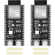 RVKXHD 2pcs ESP32-S3-DevKitC-1-N8R2 Development Board, ESP32 S3 WiFi + Bluetooth MCU Module, Dual Type-C ESP32-S3-WROOM-1 Cores Microcontroller Processor Integrates Complete Wi-Fi and BLE Functions