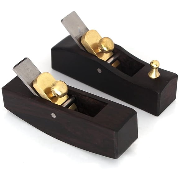 RVKXHD 2pcs Wooden Leather Planer Set Flat Curved Sole Skiver Quality Leathercraft Safety Skife Knife