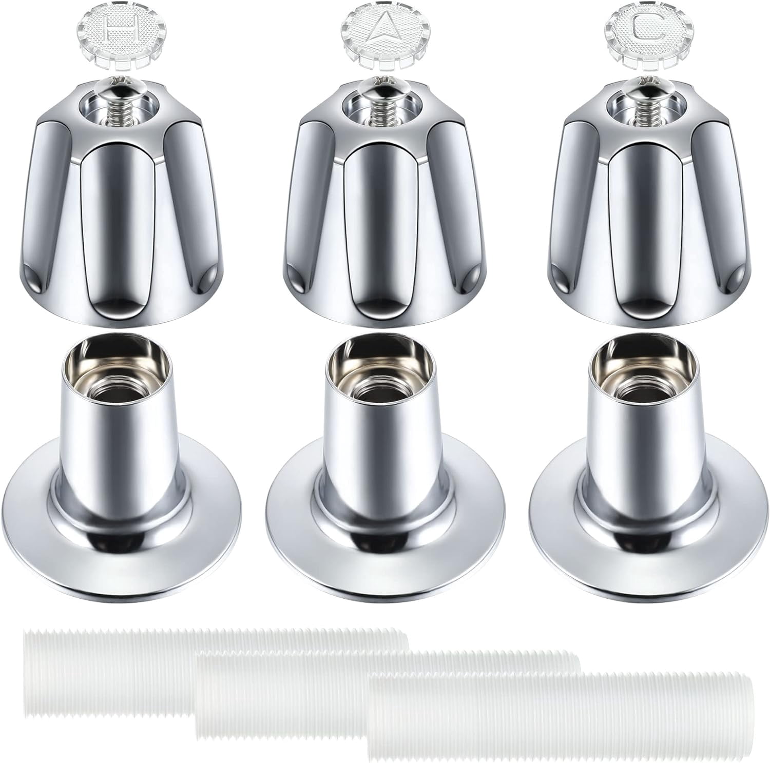 Matte Black 3-Piece Shower Knob Set – Replacement For Price Pfister Verve (Hot/Cold/Diverter)