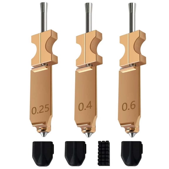 RVKXHD  3PK Upgraded 0.25MM 0.4MM 0.6MM Hotend Kit for Flashforge AD5X Quick-Detachable Nozzle Extruder Quick Release Nozzle Heater Block Throat Tube with Extra 3PK Silicone Cover 1PK Nozzle Brush