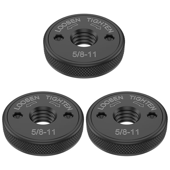 RVKXHD 3Pcs Angle Grinder, Flange Nut Steel 5/8 Inch - 11 Thread Quick Change Grinder, Machine Locking Nut for Diamond Cutting Disc Cup Wheel, Easy Installation, High Versatility, Self Locking Nut
