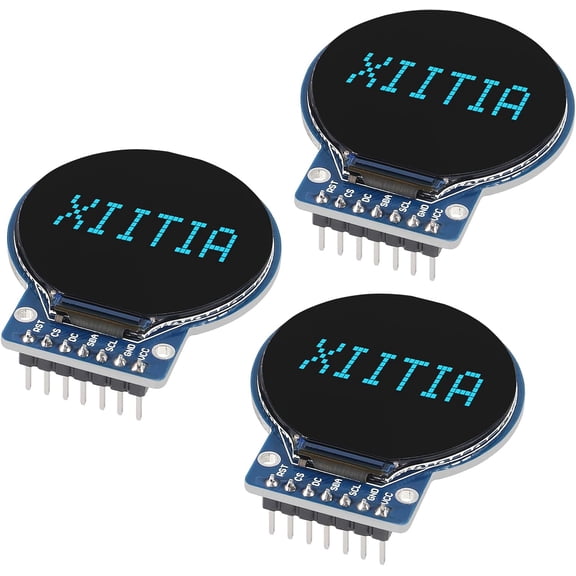 RVKXHD 3pcs DC 3.3V 1.28 Inch TFT LCD Display Module Round RGB 240 * 240 GC9A01 Driver 4 Wire SPI Interface 240x240 PCB for Arduino