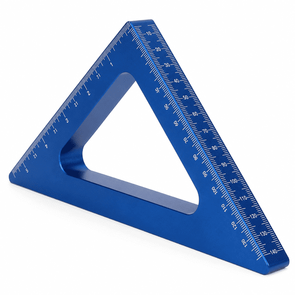 RVKXHD 45 Degree Rafter Ruler Aluminum Alloy Angle Square, 5.5 Inch Woodworking Triangle Measuring Tool with Clear Scale for Carpenter DIY Layout, Marking, Framing and Decoration Work Projects