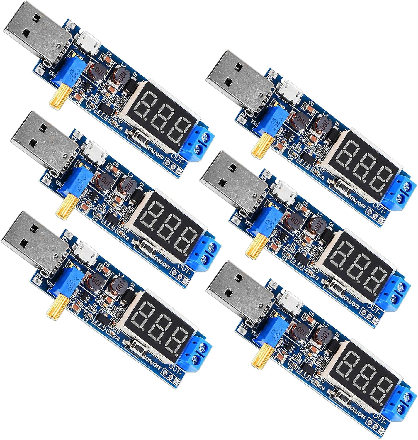 Usb Buck Module RVKXHD 6pcs USB Buck Boost Converter 3.5V-12V to 1.2V-24V DC-DC ...