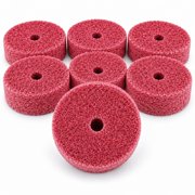 RVKXHD 8 Pcs Abrasive Fiber Buffing Polishing Wheels, 75 * 20 * 10mm, Coarse Grit Nylon Sanding Wheels, Compatible with Bench Grinder Die Grinder Drill, for Rust Removal Metal Polishing 400 mesh