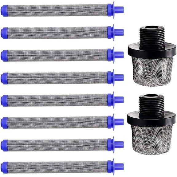 RVKXHD (8pc) 288749 Spray Gun Filters and (2pc) 288716 Inlet Suction Strainerfits for Graco SG10, SG20, SG Pro Series Airless Paint Spray Sprayer Replacement Parts