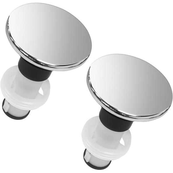 RVKXHD 972-098A Drain Stopper Polished Chrome Sink Stopper, Drain Sink Plug Part Push & Seal Drain Stopper Assembly Part STPR Push Seal in Chrome - 2PCS